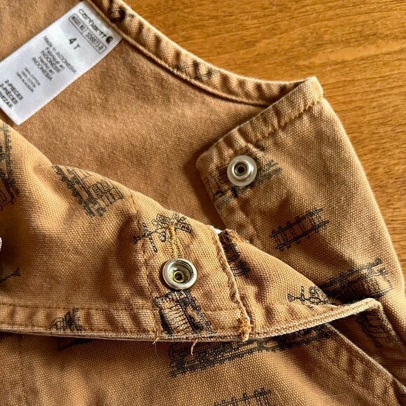 Carhartt tan train overalls 4T - Picture 6 of 9